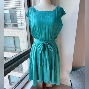 Alice + Olivia Teal Silk Midi Dress